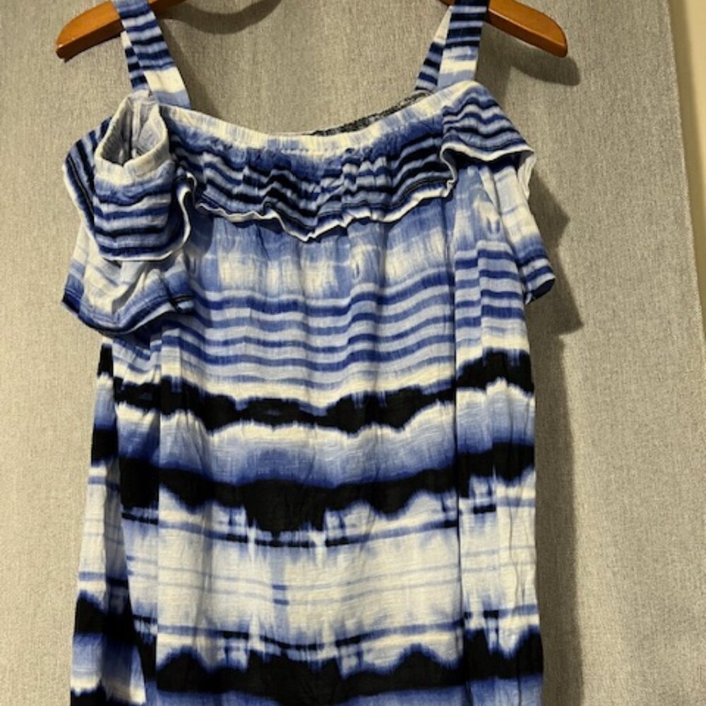 Tie dye striped summer top 100% rayon